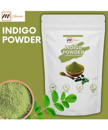 mGanna 100% Natural Indigo Powder For Hair Dye and Color 0.50 LBS 227 GMS | No Sulfates | No PPD or Any Chemicals for Healthy Hair Care - Buy Online on GoSupps.com