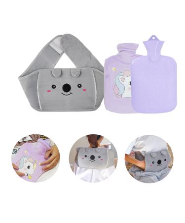 Heat bottle1l with soft cover and waist cover suitable for neck shoulder back legs and waist of children adults and older people.Violet love heart shape