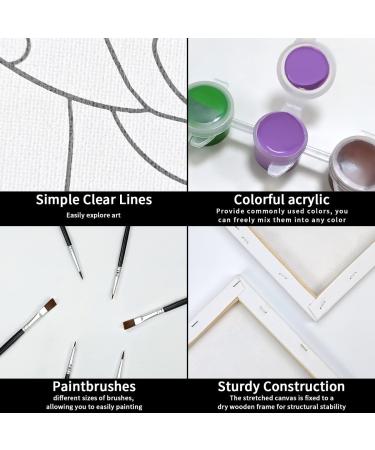VOCHIC Couples Paint Party Kit - Pre Drawn Canvas for Adults - Paint and Sip Date Night Games - Valentine's Day Painting Set - Elegant Ladies Gentlemen Design - 2 Pack 8x10 - Buy Online on GoSupps.com