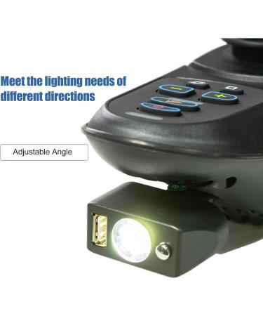 Lianglide Electric Wheelchair Light 3 Pin XLR Head USB Charging Adjustable Angle LED Power Wheelchair Lighting Controller - Buy Online on GoSupps.com