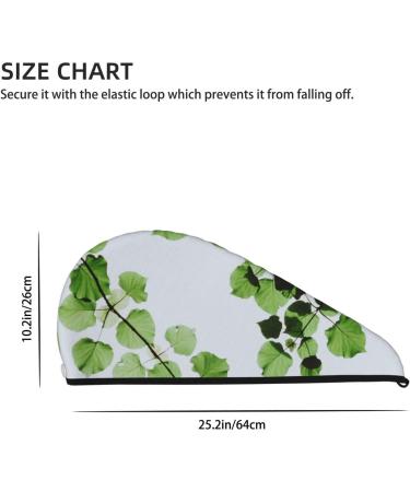 Watercolor Green Leaves Microfiber Hair Towel - Soft Super Absorbent Quick Dry Wrap for Long Curly & Thick Hair - Buy Online on GoSupps.com