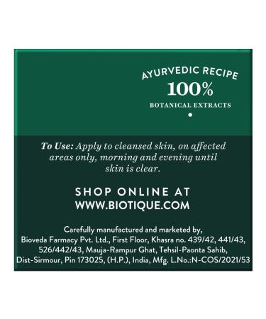 Buy Biotique Bio Winter Green Spot Correcting Anti-Acne Cream - 15 gm | Fast International Shipping - Buy Online on GoSupps.com