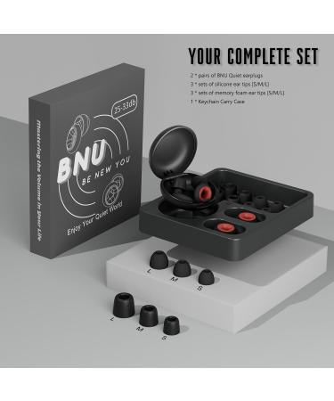 Concert Ear Plugs - High Fidelity Noise Cancelling Earplugs for Musicians & Festivals | 2 Pairs with 6 Reusable Foam & Silicone Tips - 25-33dB Noise Reduction - Buy Online on GoSupps.com