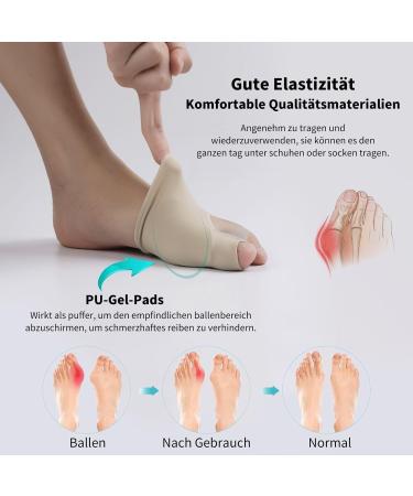 Buy 2 Pairs Hallux Valgus Correction Rail & Bunion Corrector - Silicone Insole & Toe Splint - Beige - Buy Online on GoSupps.com