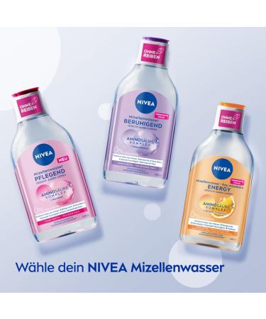 Nivea Calming Micelle Water for Sensitive Skin | Perfume-Free Facial Toner with Dexpanthenol & Amino Acids | Moisturizing Cleansing Water | 100ml - Buy Online on GoSupps.com