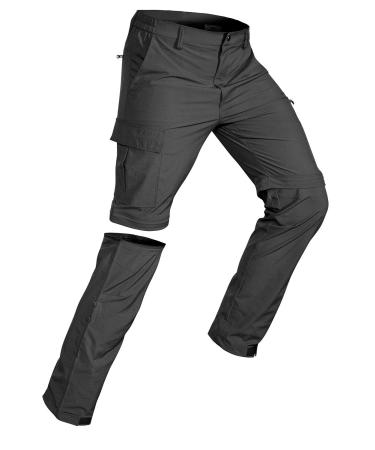 Waspornow men zip-off hiking trousers-removable trekking pants breathable outdoor pants work pants fast drying summer functional pants with 5 pockets xl dark gray - Buy Online on GoSupps.com