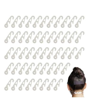 Mask Extender Obles 50 pieces anti -slip silicone mask White mask Extender Mask Ohrhaken Adjustable mask hook adjustable mask holder for adults and children Face mask Accessories White