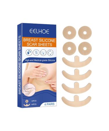 4 Pairs Breast Scar Tablets Breast Scar Film Scar Sheets Scar Scar Repair Fade Surgical Healthy Patches Flatten B8B7 Removal