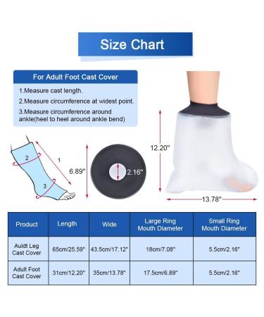 Waterproof Foot and Ankle Cast Cover - Reusable Protector for Shower, Bathing, Swimming - Adult Size 32cm - Buy Online on GoSupps.com