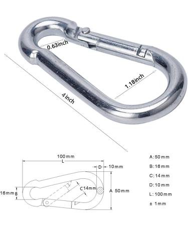 OWAYOTO 4 Inch Carabiner Clip 2pcs - Heavy Duty Spring Snap Hook for Hammocks, Punching Bags, Swing Chairs - Ideal for Camping, Hiking, and Gym Equipment - Buy Online on GoSupps.com