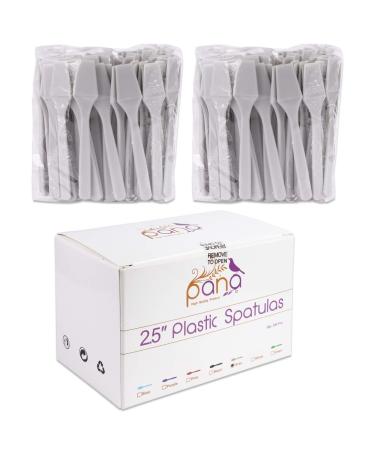 200pcs PANA Cosmetic Make Up Disposable Plastic 2.5" Spatulas Skin Care Facial Cream Mask Spatula (GRAY-200 Pieces in a Box) GRAY (200 Pcs/Box)
