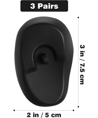 EXCEART Silicone Hairdressing Ear Covers - 3 Pairs for Hair Dyeing and Shower Protection - Buy Online on GoSupps.com