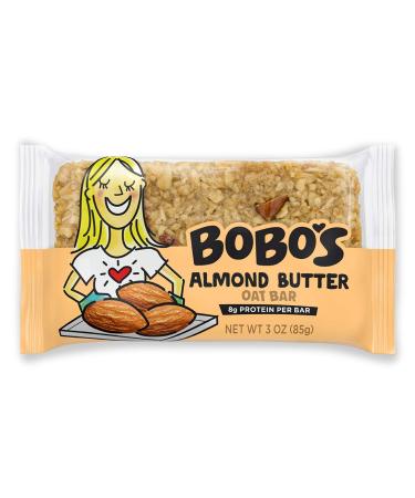 Bobo's Oat Bars (Almond Butter 12 Pack of 3 oz Bars) Gluten Free Whole Grain Rolled Oat Bars - Great Tasting Vegan On-The-Go Snack Made in the USA