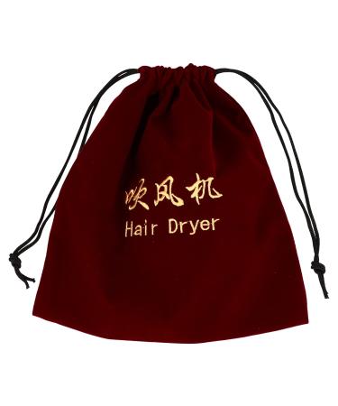 SUPVOX 1pc Hair Dryer Storage Bag Jewelry Drawstring Travel 30x26cm Claret