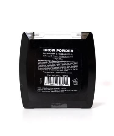 Palladio Soft Brown Brow Powder - Natural Eyebrow Makeup with Jojoba Oil & Shea Butter | Compact Travel Size + Brush Included - Buy Online on GoSupps.com