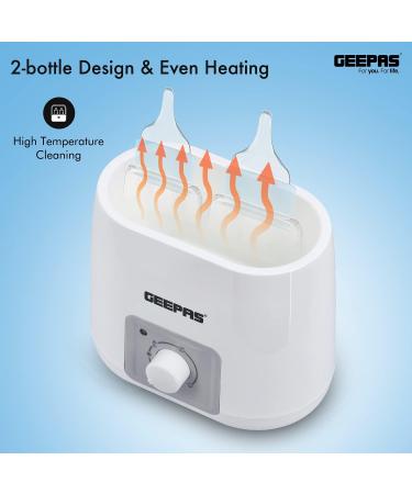 Geepas 150W Multifunction Baby Bottle Warmer | 4-in-1 Milk Warmer with Fast Heating | Defrost Function | Food Grade PP Design - Buy Online on GoSupps.com