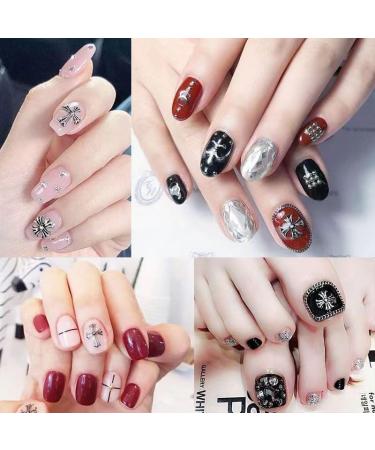 DIY Handmade Nail 49PCS Vintage Punk Alloy 3D Cross Nail Art Decorative Accessories for Girl Women (Silver) - Buy Online on GoSupps.com