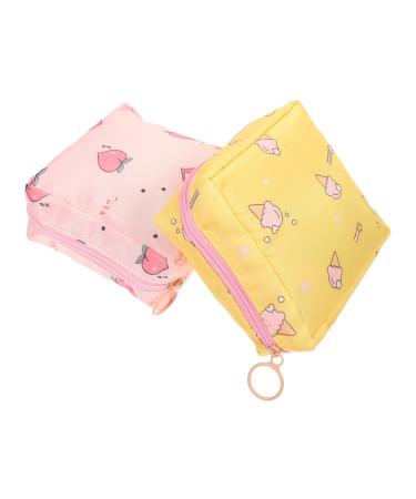COHEALI Women Travel Toiletry Bag 2pcs Sanitary Napkin Storage Bag Zipper Menstrual Pad Bag Portable Nursing Pad Holder Tampons Holder for Purse First Period Kit for Teen Girls Period Bag