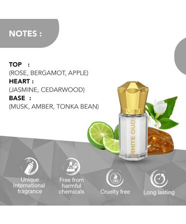 DJ White Oud Attar | Oudh Floral & Woody Fragrance | Unisex Non-Alcoholic | Long Lasting Attar Men & Women - 5 ML - Buy Online on GoSupps.com