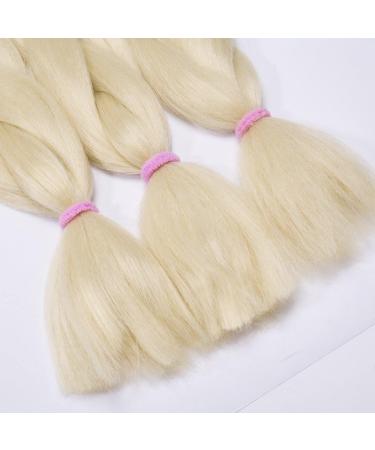 One Piece Braiding Hair Extensions Synthetic 24 Inch 100g Crochet Hair Braid Heat-Resistant - Bleach Blonde - Buy Online on GoSupps.com
