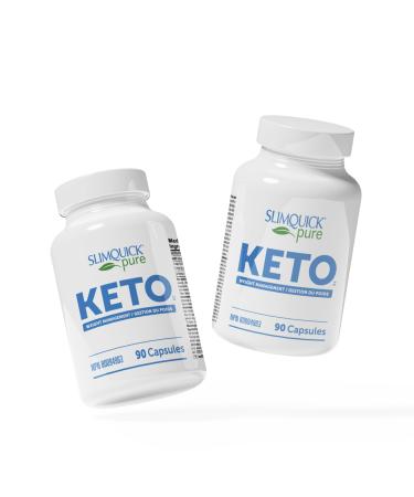 SLIMQUICK Keto Diet Pills for Weight Loss Helps Stay in Ketosis Temporarily Increases Endurance Keeps Full for Longer with MCT Oil Caffeine Green Coffee Extract (180 count - 2 x 90ct bottles) 90 count (Pack of 2)