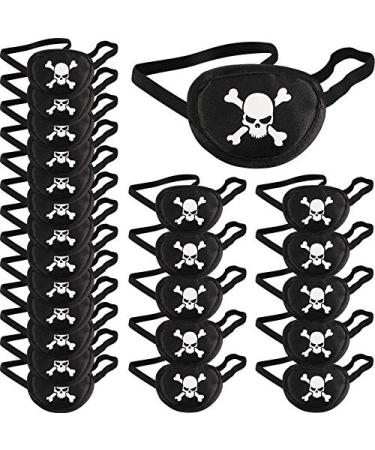 24 Pack Black Pirate Eye Patches One Eye Skull Caribbean Captain Eye Mask for Halloween Party Christmas and Children Party Favors (Satin) - Buy Online on GoSupps.com