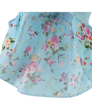 HshDUti Sweetie Bowknot Dog Dresses For Small Dogs Cats Princess Doggie Shirts Girls Puppy Shirt Spring Summer Dog Clothes Flower Print Cotton Dog Costume Outfit Blue S S Blue - Buy Online on GoSupps.com