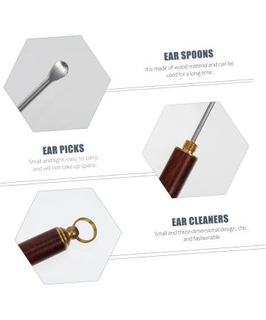 FRCOLOR 4 Pcs Wooden Ear Cleaning Spoons - Durable Ear Picks & Scoops for Effective Ear Hygiene | Portable Ear Care Gadgets - Buy Online on GoSupps.com