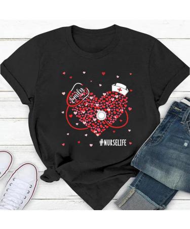 Personalized RN Graduation Shirt | Funny Nurse Gifts | Cute Heart Themed T-Shirt | Custom Name Medical Tee for Nurse's Day | Multi-Color Options - Buy Online on GoSupps.com