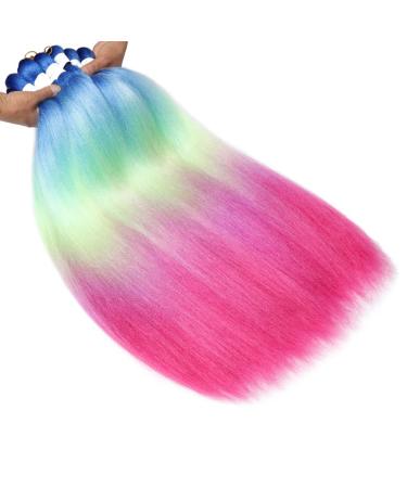 Pre Stretched Braiding Hair Extensions 30 Inch 6 Packs - High Temp Synthetic Fiber, Yaki Texture - 30 Blue/Light Blue/Green/Yellow/Light Purple/Red/Purple - Buy Online on GoSupps.com
