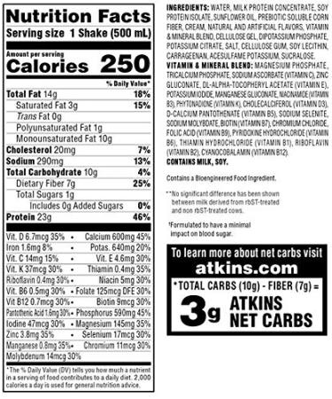 Atkins Meal Size Vanilla Cream Protein-Rich Shake - Keto-Friendly & Gluten Free (12 Shakes, 16.9 Fl Oz each) - Buy Online on GoSupps.com