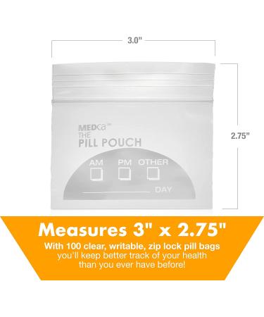 Pill Pouch Bags (Pack of 100) - Disposable Travel Pill Baggies w/ Labels - 3x2.75 - Buy Online on GoSupps.com