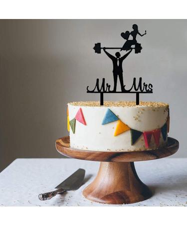 Weightlifting Cake Topper Gym Mr And Mrs Cake Topper Fitness Couple Anniversary Cake Topper Funny Wedding Present For The Couple - Buy Online on GoSupps.com