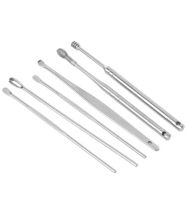 LIANGLIDE Cleang Earwax Removal Kit 12×3×3 6pcs Set Stainless Steel Earwax Picker Earwax Remover Cleaning Tool with Box