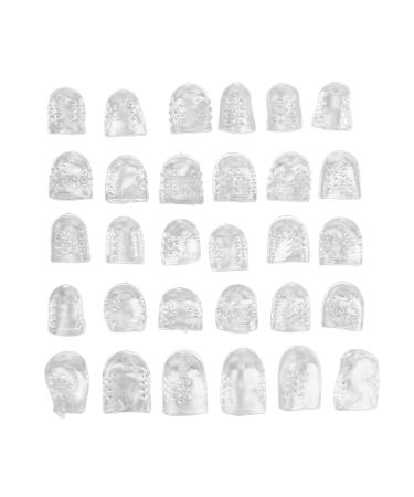 Saluaqui 30 pieces Pinky Toe Protector anti-friction breathable transparent ultra-down toe sleeves covers for ingrown toenails corns calluses
