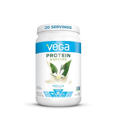 Vega Protein and Greens Vanilla Vegan Protein Powder 20g Plant Based Protein Low Carb Keto Dairy Free Gluten Free Non GMO Pea Protein for Women and Men 1.4 Pounds (20 Servings)