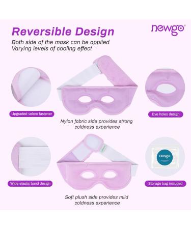NEWGO Cold Eye Mask - Reusable Hot Cold Therapy Cooling Eye Mask for Puffy Eyes, Migraine, Dark Circles, Dry Eyes, Swollen Eyes, Sinus Pain - Light Purple - Buy Online on GoSupps.com