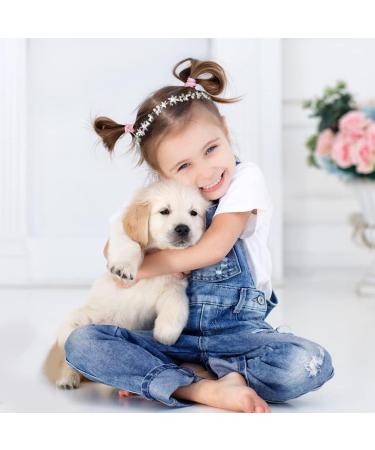 Flower Girl Headbands for Weddings Silver Flower Girl Accessories Pearl and Crystal Rhinestone Hair Vine for Wedding Birthday Gift and Holy Communication - Buy Online on GoSupps.com