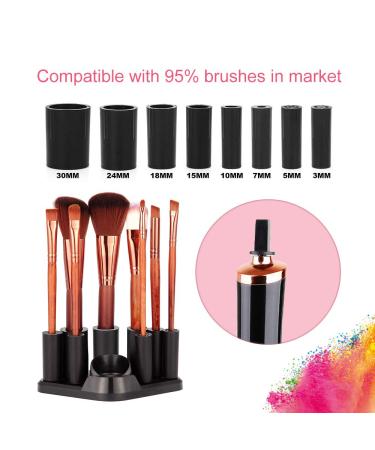 Premium Electric Makeup Brush Cleaner & Dryer Set | Hangsun Cosmetic Cleaning Tool with 8 Rubber Collars | Wash & Dry in Seconds - White - Buy Online on GoSupps.com
