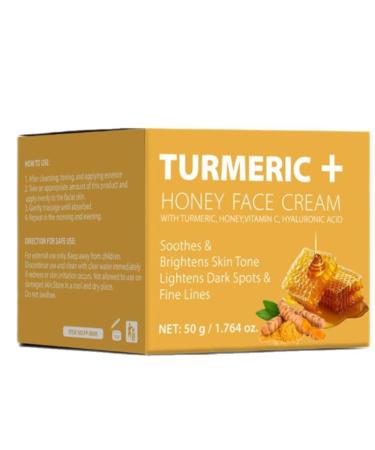 Organic Turmeric Honey Face Cream Moisturizing Nourishing Skincare Lotion Handcrafted Balances Tone Yellow One Size One Size Yellow - Buy Online on GoSupps.com