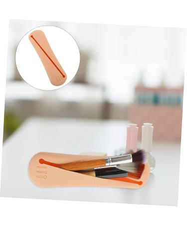 FRCOLOR Silicone Makeup Brush Case & Organizer Travel Makeup Tool Holder Jewelry Pouch 20x5.5x1.8CM Khaki - Buy Online on GoSupps.com