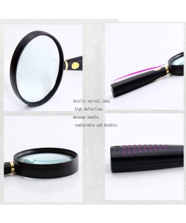 Glass with Light 10X Handheld Glass 20 Times Old High-Definition High-Power Optical Lens Read Reading 90MM 2X 4X 25x Lightweight Handheld Glass Good Times - Buy Online on GoSupps.com