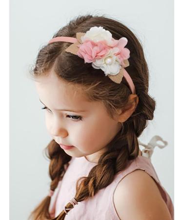 IYOU Princess Headband Pink Floral Hair Bands Birthday Party Wedding Hair Accessories for Girls - Buy Online on GoSupps.com