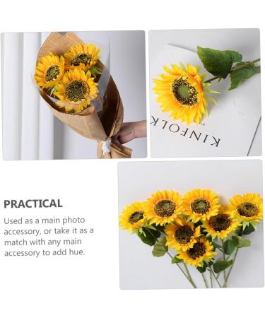 HOMSFOU 8 Pcs Simulated Sunflower Artificial Sunflowers Fake Flower Decors Home Accents Decor Bouquets for Wedding Faux Silk Flowers Sunflowers Bouquet Fake Flower Crafts Party Decor Props - Buy Online on GoSupps.com