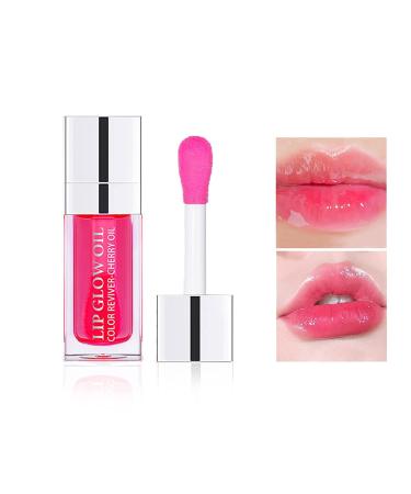 Melemando Hydrating Lip Glow Oil 5 Colors Moisturizing Lip Oil Gloss Not Greasy Transparent Plumping Lip Gloss Nourishing Repairing Lip Oil Tinted for Lip Care and Dry Lips (Colors 15)