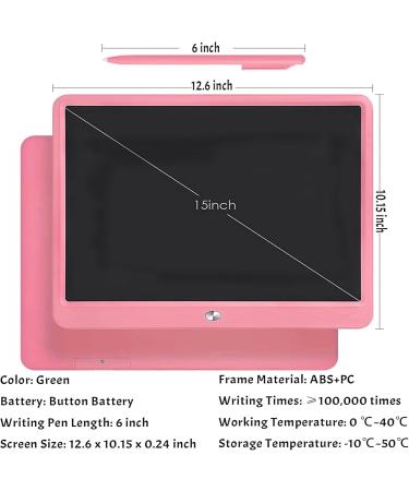 DEECAM 15-Inch Pink LCD Writing Board for Kids | Reusable Educational Tablet with Locking Function | Perfect Gifts for Boys & Girls - Buy Online on GoSupps.com