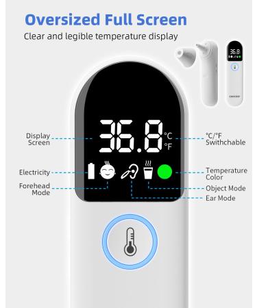 Digital Infrared Thermometer for Ear-Forehead | AILE | Accurate Fast Readings | Fever Alarm | Non-Contact Measurement | Baby & Adult - Buy Online on GoSupps.com