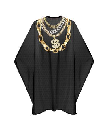 Pelocapa Barber Cape for Men Hair Cutting Salon Cape with Elastic Hooks Waterproof Professional Large Barber Hairdresser Stylist Cape- 63”× 56” (Dollar Chain) Elastic (Dollar Chain)