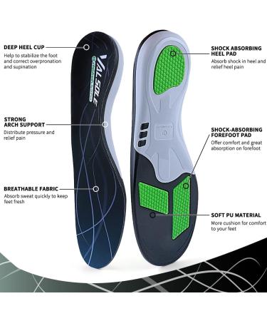 Valsole Heel Spur Insoles - Orthopedic Shoe Inserts for Flat Feet & Plantar Fasciitis | 35-37 EU (24cm) - Gray - Buy Online on GoSupps.com