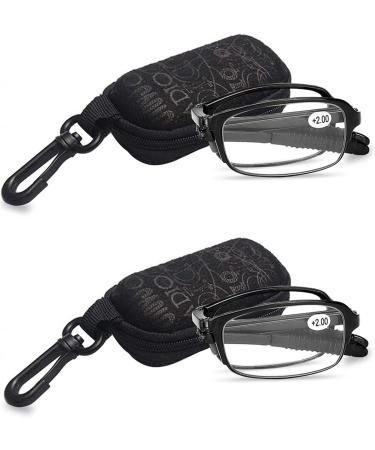 Twinkleyes Foldable Reading Glasses for Men & Women | 2-Piece Set with Etui | +1.0 to +4.0 | Stylish & Portable Black Glasses - Buy Online on GoSupps.com